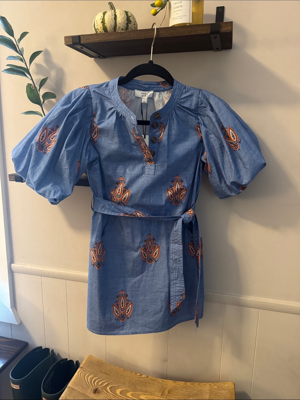 NWT!!! A Loves A Puff -Sleeve Belted Dress Girls Small